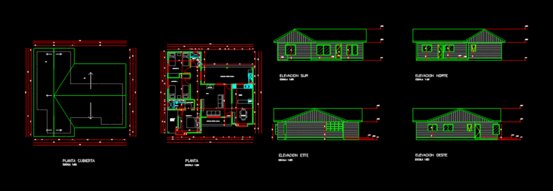 Single Family Home DWG Detail for AutoCAD
