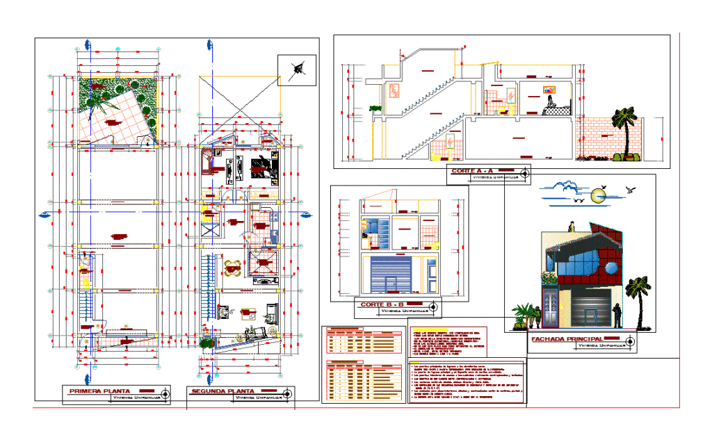 Single Family Home DWG Elevation for AutoCAD