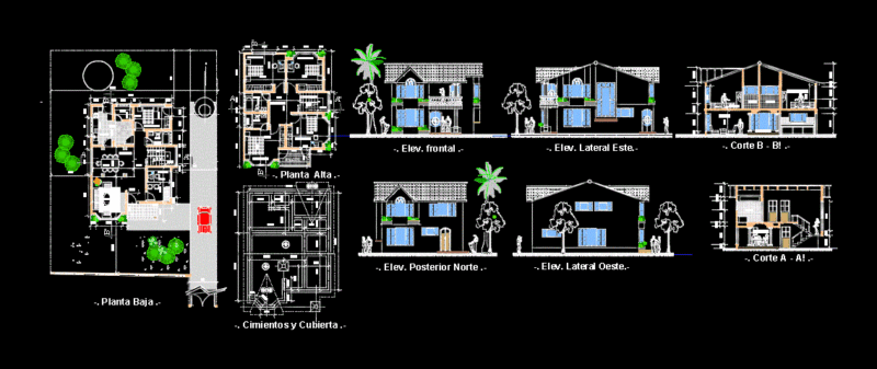 Single Family Home DWG Full Project for AutoCAD