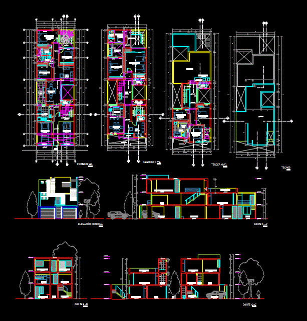 Single Family House  2D DWG Plan  for AutoCAD   DesignsCAD