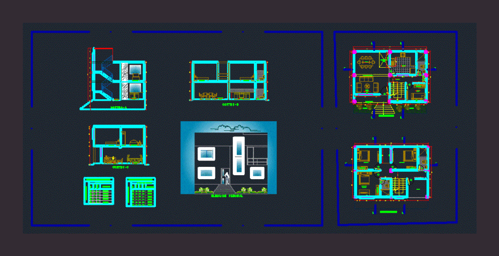 Single Family Home DWG Plan for AutoCAD