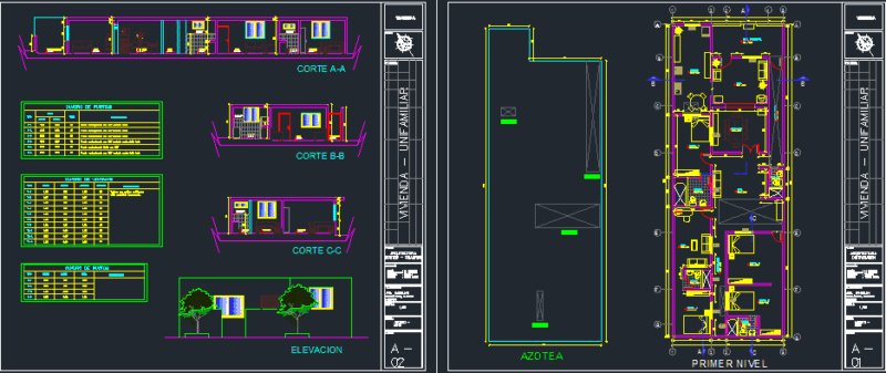 Single Family Home DWG Plan for AutoCAD