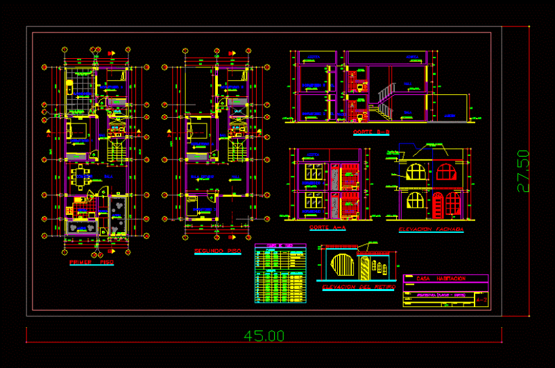 Single Family Home DWG Plan for AutoCAD