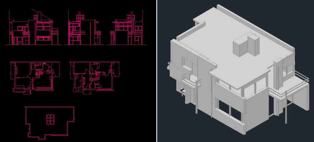 Single Family Home DWG Section for AutoCAD