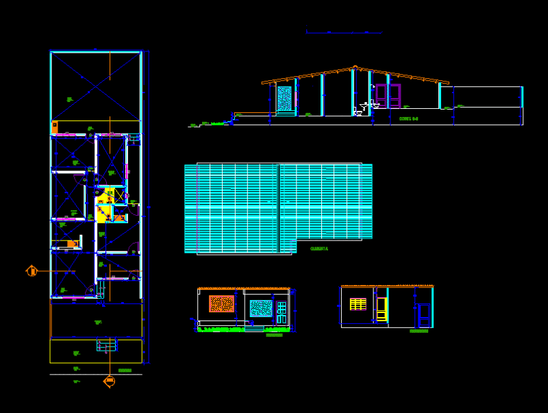 Single Family Home DWG Section for AutoCAD