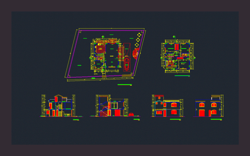 Single Family Home DWG Section for AutoCAD
