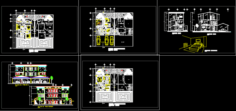 Single Family Home DWG Section for AutoCAD
