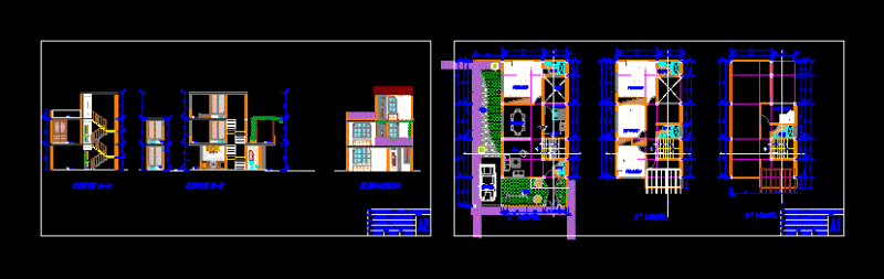 Single Family Home DWG Section for AutoCAD