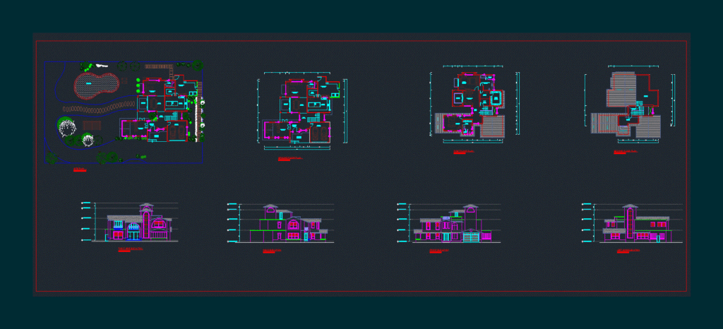 Single Family Home DWG Section for AutoCAD