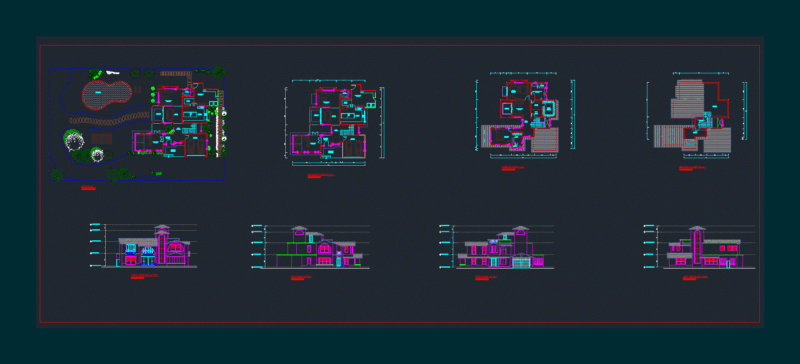 Single Family Home DWG Section for AutoCAD