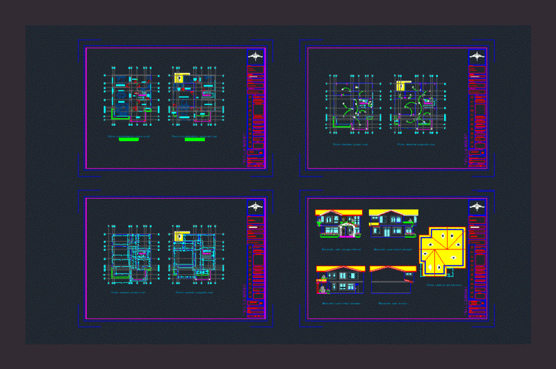 Single Family Home DWG Section for AutoCAD