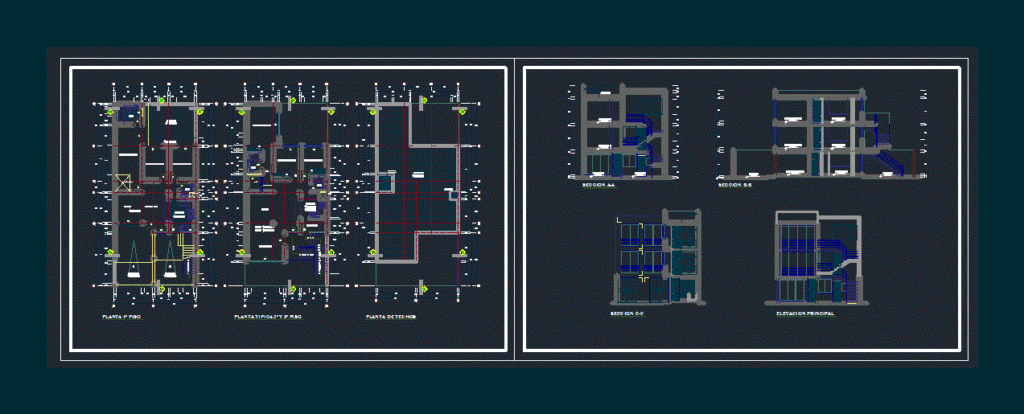 Single Family Home DWG Section for AutoCAD