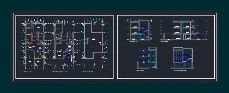 Single Family Home DWG Section for AutoCAD