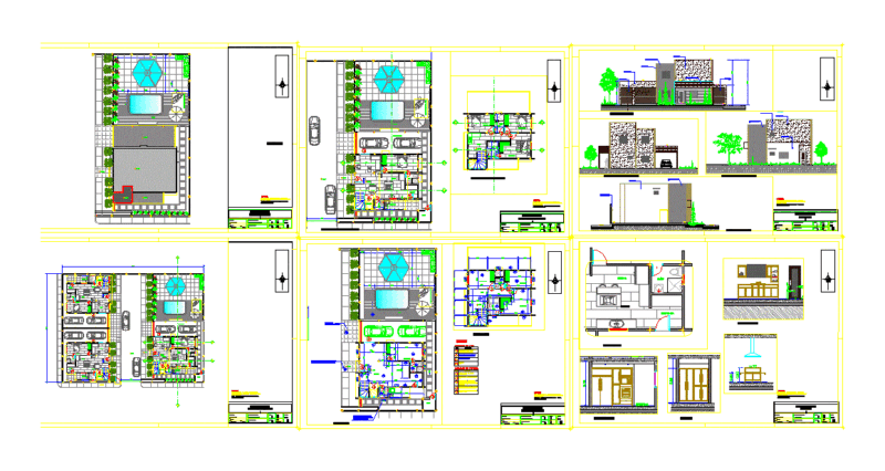 Single Family Home DWG Section for AutoCAD