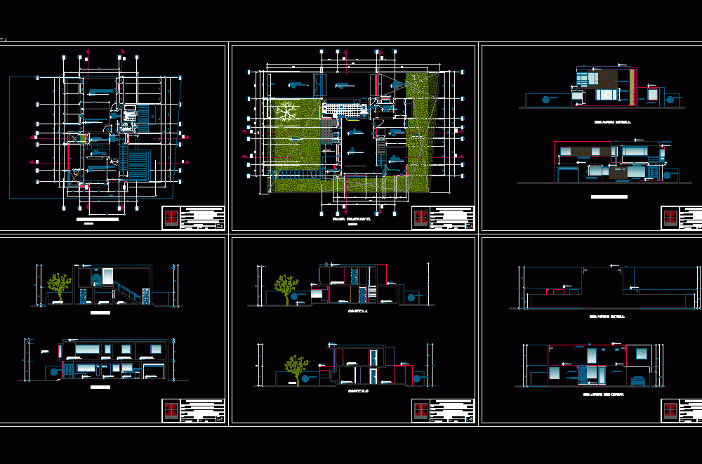 Single Family Home With 2 Levels DWG Elevation for AutoCAD ...