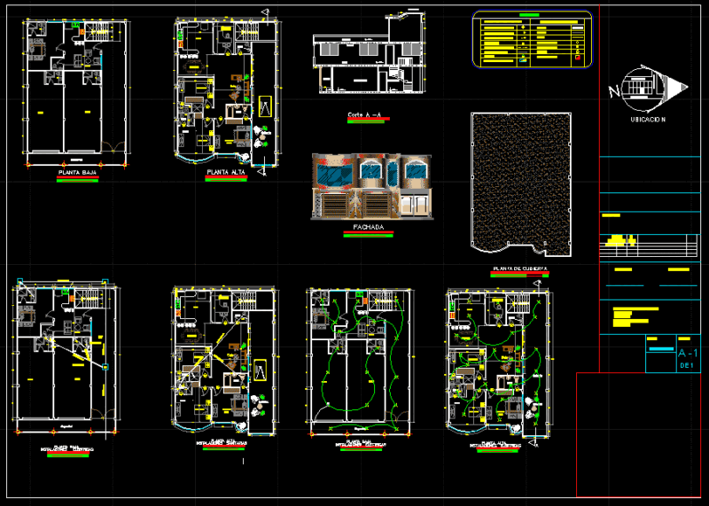 Single Family House DWG Block for AutoCAD