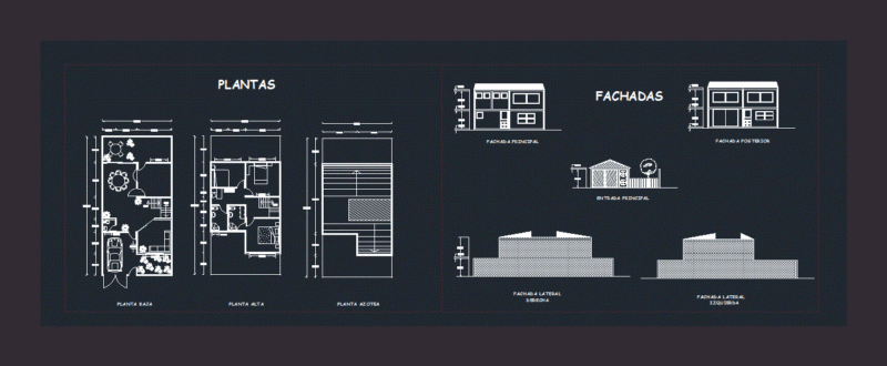 Single Family Houses DWG Block for AutoCAD