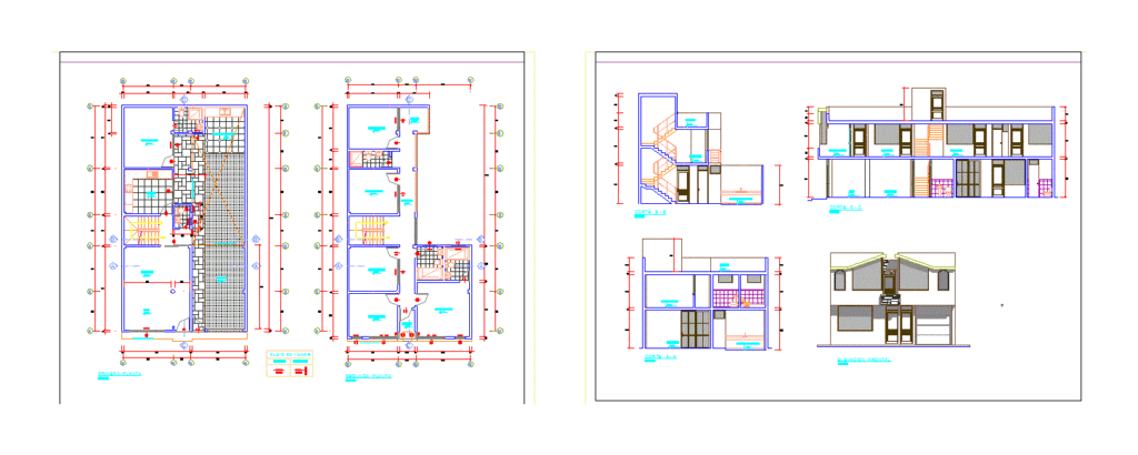 Single Family Housing DWG Block for AutoCAD