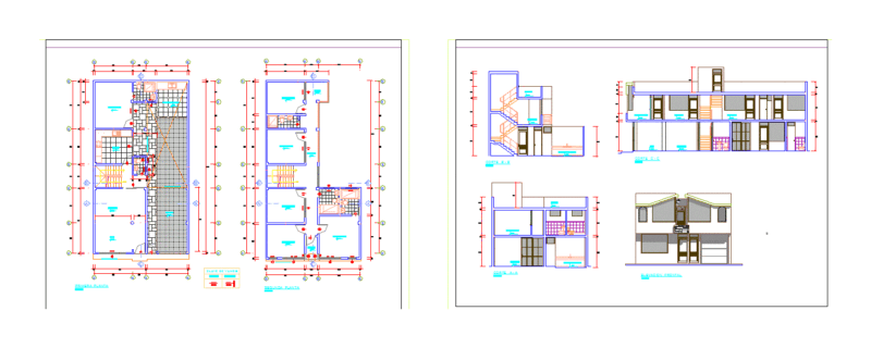 Single Family Housing DWG Block for AutoCAD