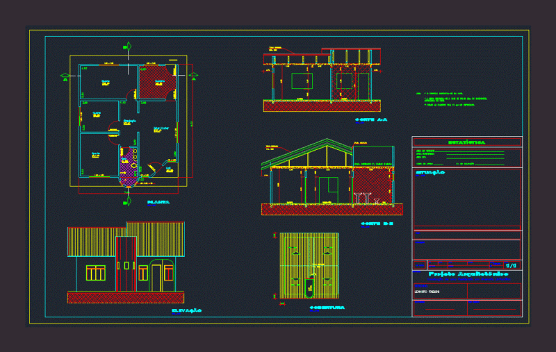 Single Family Residence DWG Block for AutoCAD