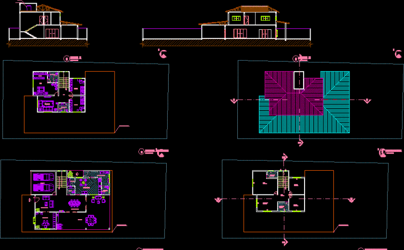 Single Family Residence DWG Section for AutoCAD