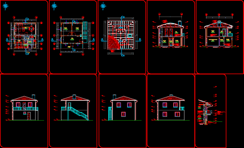 Single Home DWG Block for AutoCAD