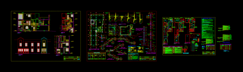 Single Houses DWG Elevation for AutoCAD