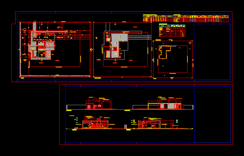 Single Houses DWG Section for AutoCAD