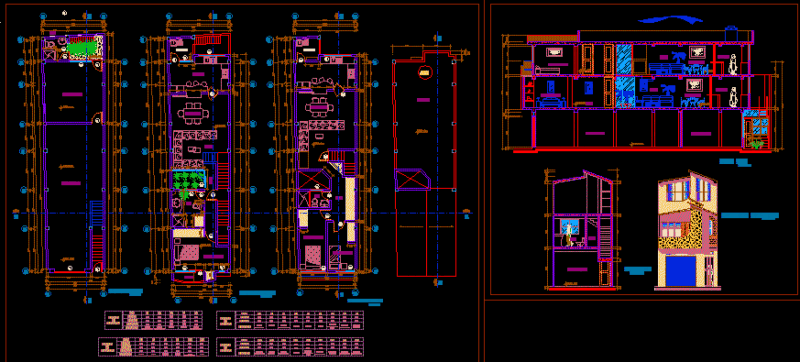 Single Housing DWG Block for AutoCAD
