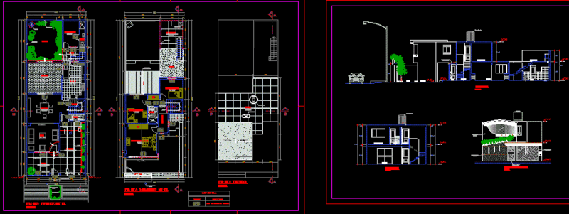 Single Housing DWG Elevation for AutoCAD
