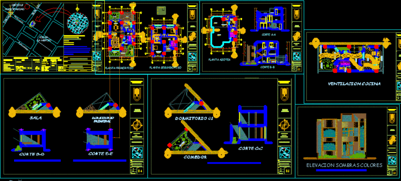 Single Housing DWG Section for AutoCAD