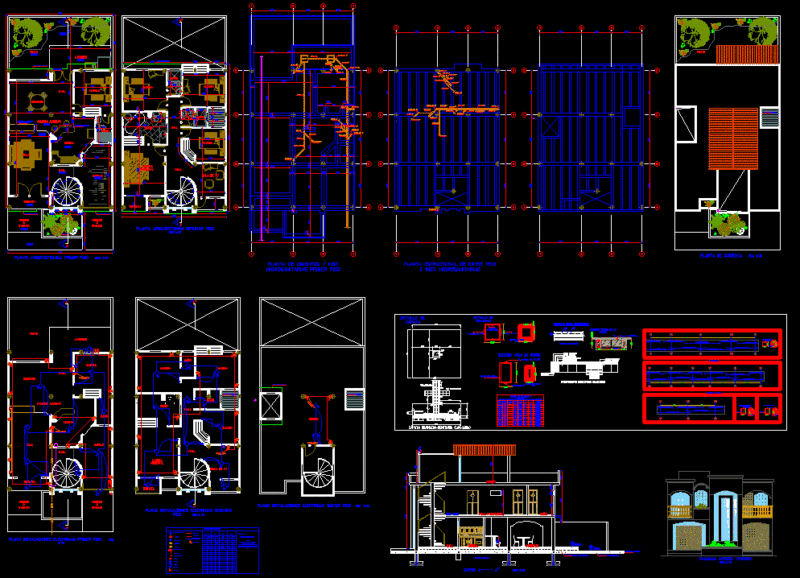 Single Housing DWG Section for AutoCAD