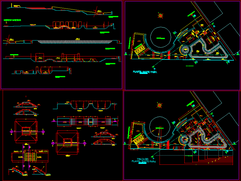 Skate Park DWG Block for AutoCAD