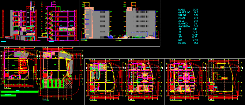 Small Hotel With Five-Levels 2D DWG Design Section for AutoCAD