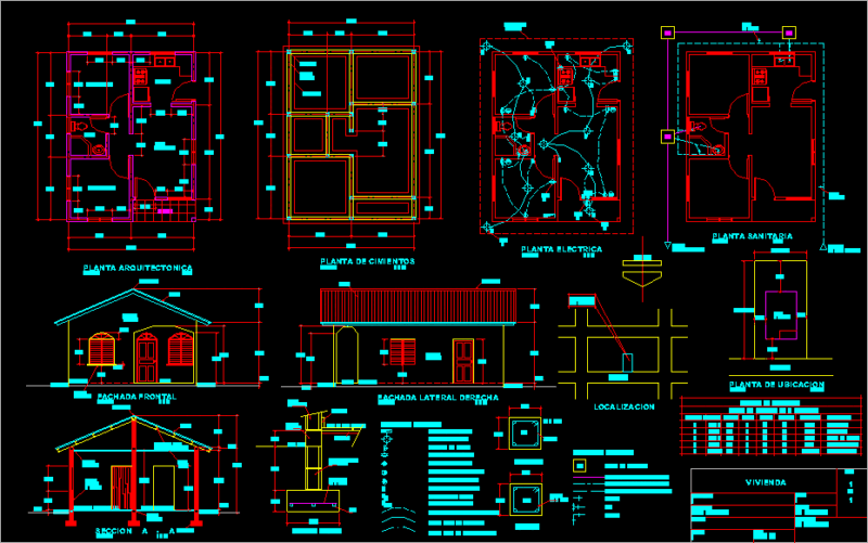 Small House DWG Block for AutoCAD