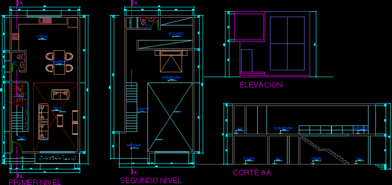 Small House DWG Section for AutoCAD