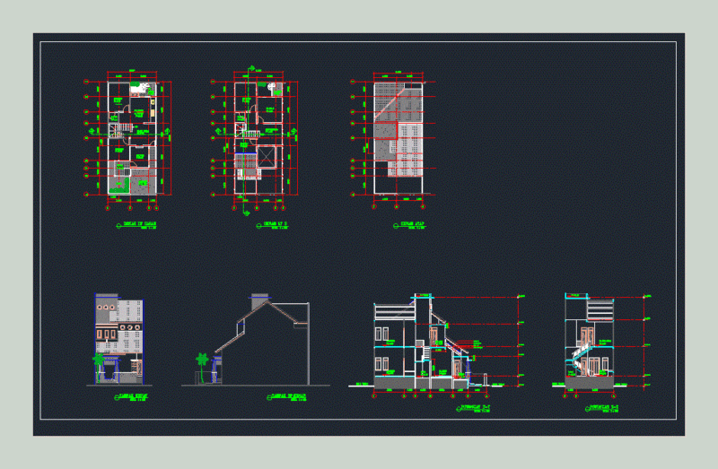 Small House DWG Section for AutoCAD