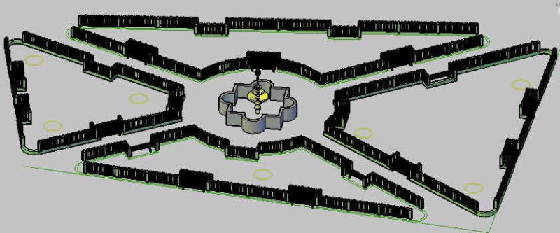 Small Square Huaraz 3D DWG Model for AutoCAD
