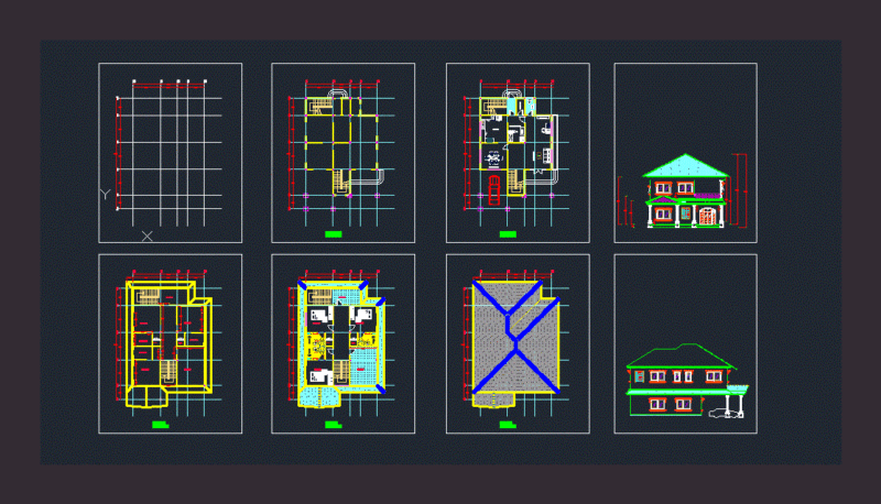 Small Villa DWG Block for AutoCAD