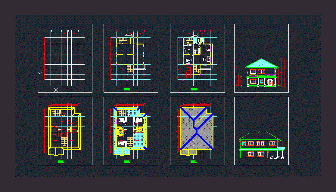 Small Villa DWG Block for AutoCAD • Designs CAD