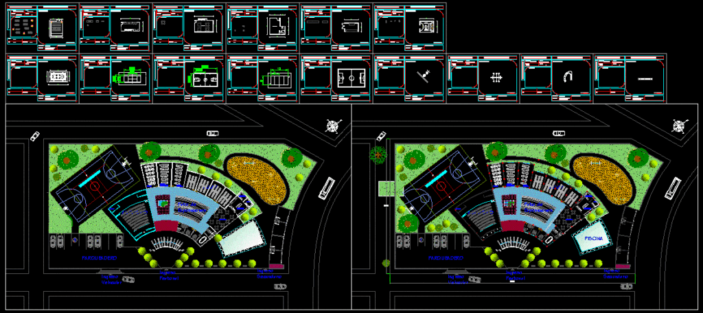 Social Community Center DWG Block for AutoCAD
