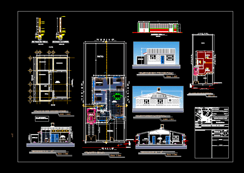 Social Housing 81m2 DWG Elevation for AutoCAD