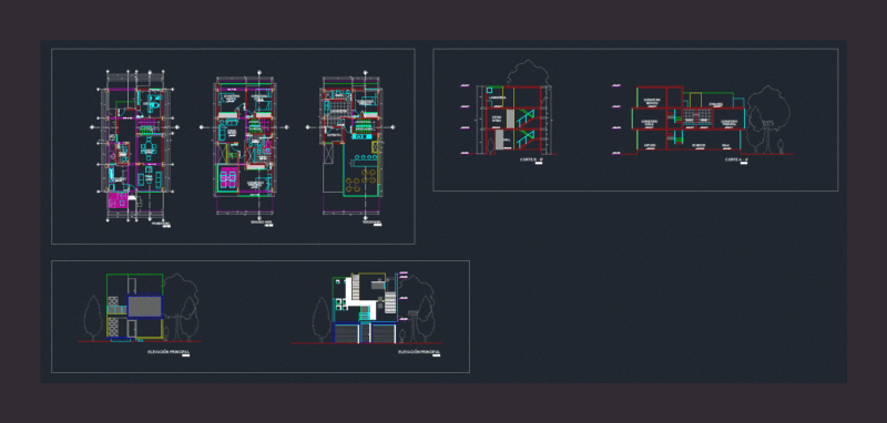 Social Housing Architectural Drawings DWG Block for AutoCAD