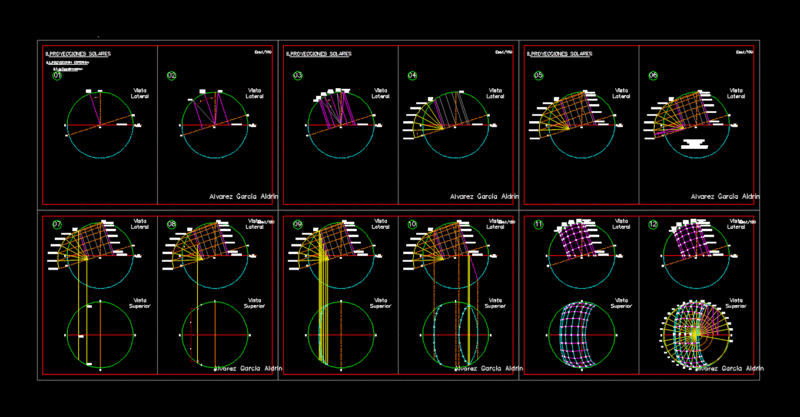 Solar Projections DWG Full Project for AutoCAD