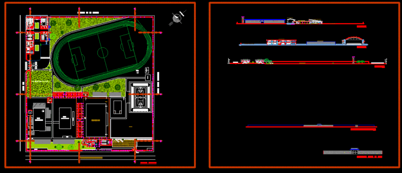 Sports Complex DWG Block for AutoCAD