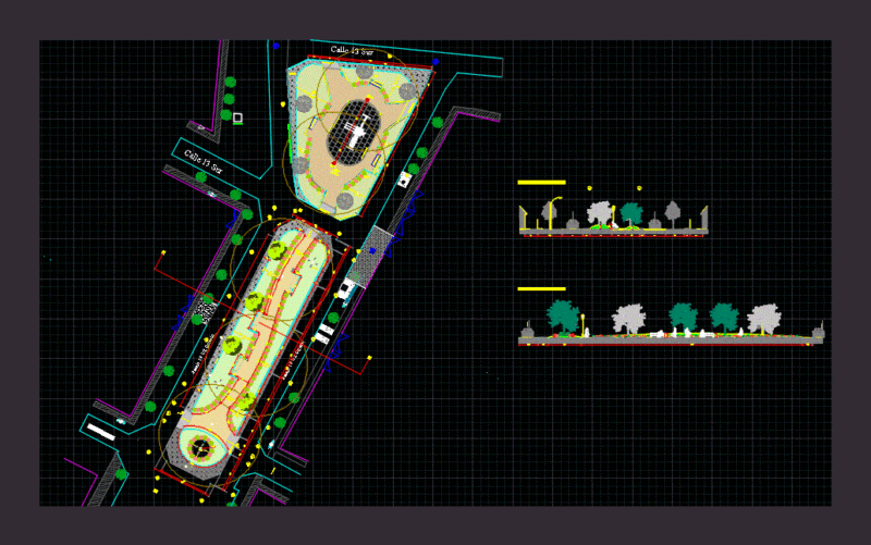 Square DWG Section for AutoCAD