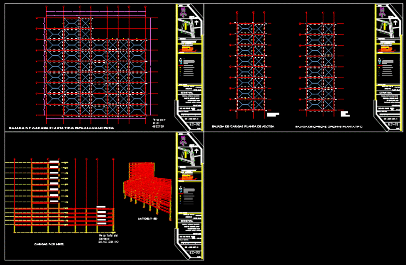 Structural Analysis – Office Building DWG Block for AutoCAD