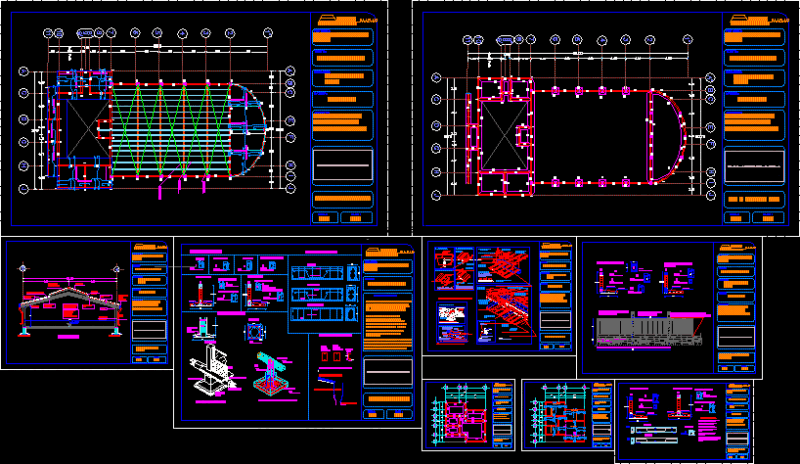 Structural Drawings Kingdom Hall DWG Block for AutoCAD