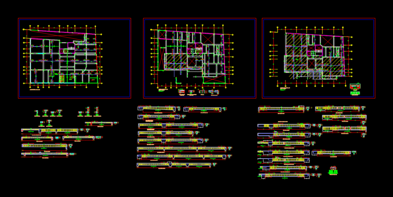 Structural Plan Multifamily Housing DWG Plan for AutoCAD