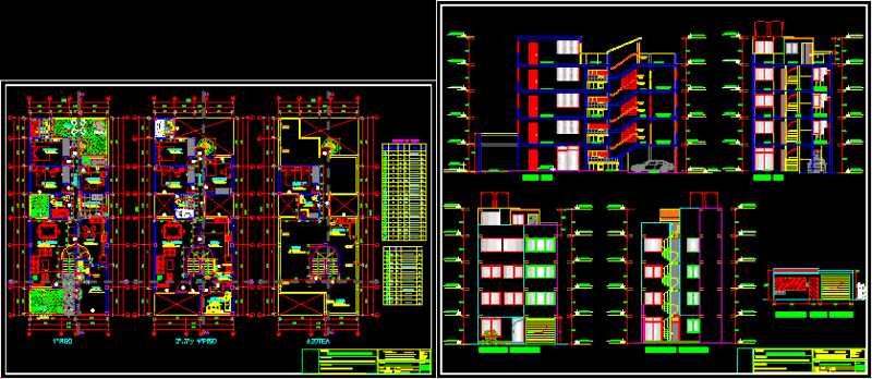 Structural Plane Multifamily Housing DWG Detail for AutoCAD